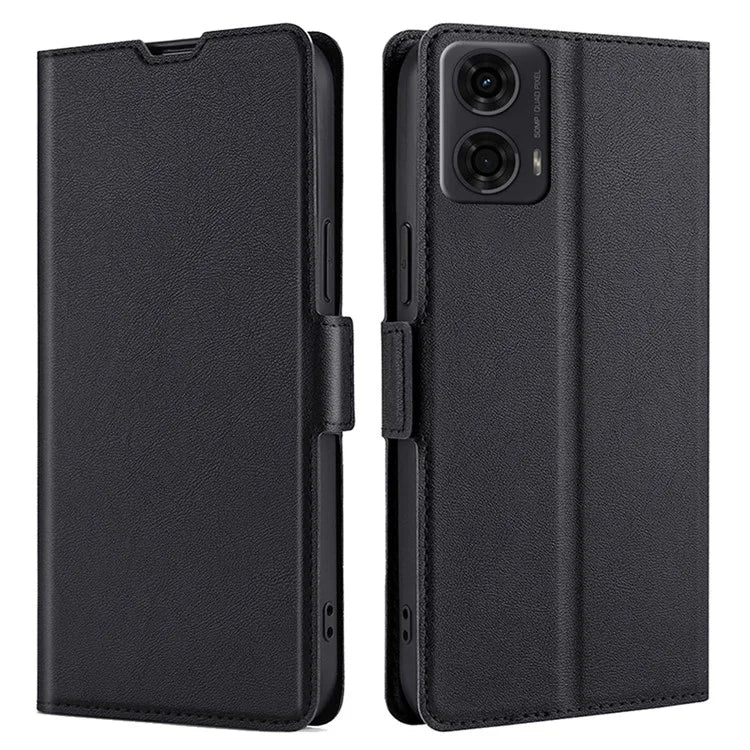 For Motorola Moto E14 4G / G04 4G / G04s 4G / G24 4G Case Leather Phone Cover with Card Slots Stand
