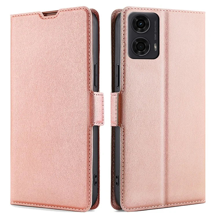 For Motorola Moto E14 4G / G04 4G / G04s 4G / G24 4G Case Leather Phone Cover with Card Slots Stand