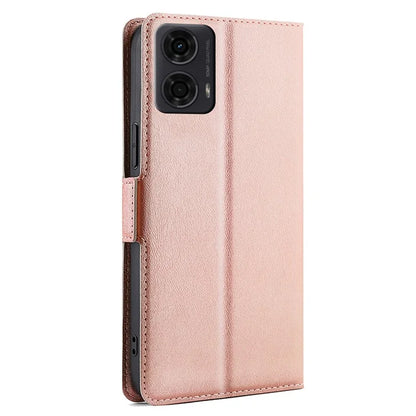For Motorola Moto E14 4G / G04 4G / G04s 4G / G24 4G Case Leather Phone Cover with Card Slots Stand