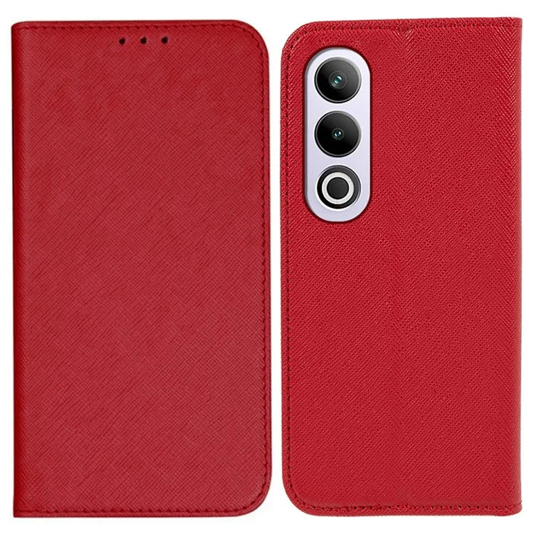For OnePlus Ace 3V 5G Case Magnetic Closure Cross Texture Leather Phone Cover