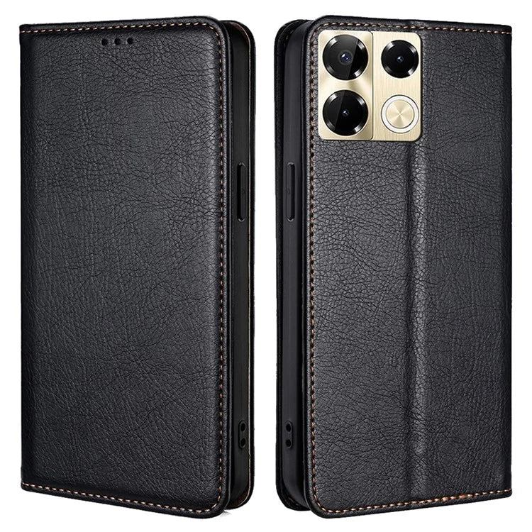 For Infinix Note 40 Pro 5G Case Solid Color PU Leather Flip Wallet Stand Cover