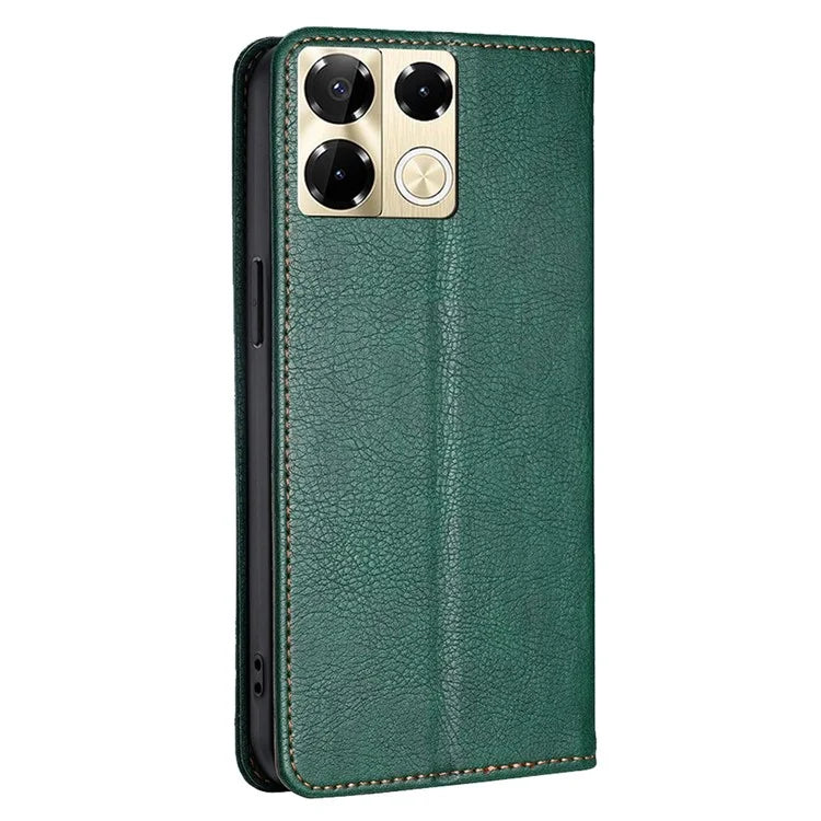 For Infinix Note 40 Pro 5G Case Solid Color PU Leather Flip Wallet Stand Cover