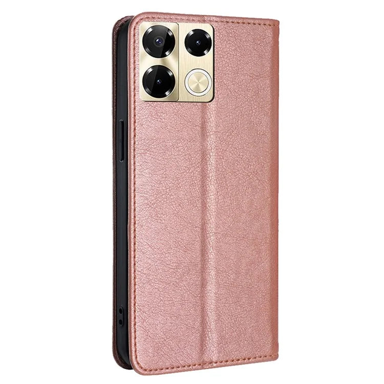 For Infinix Note 40 Pro 5G Case Solid Color PU Leather Flip Wallet Stand Cover