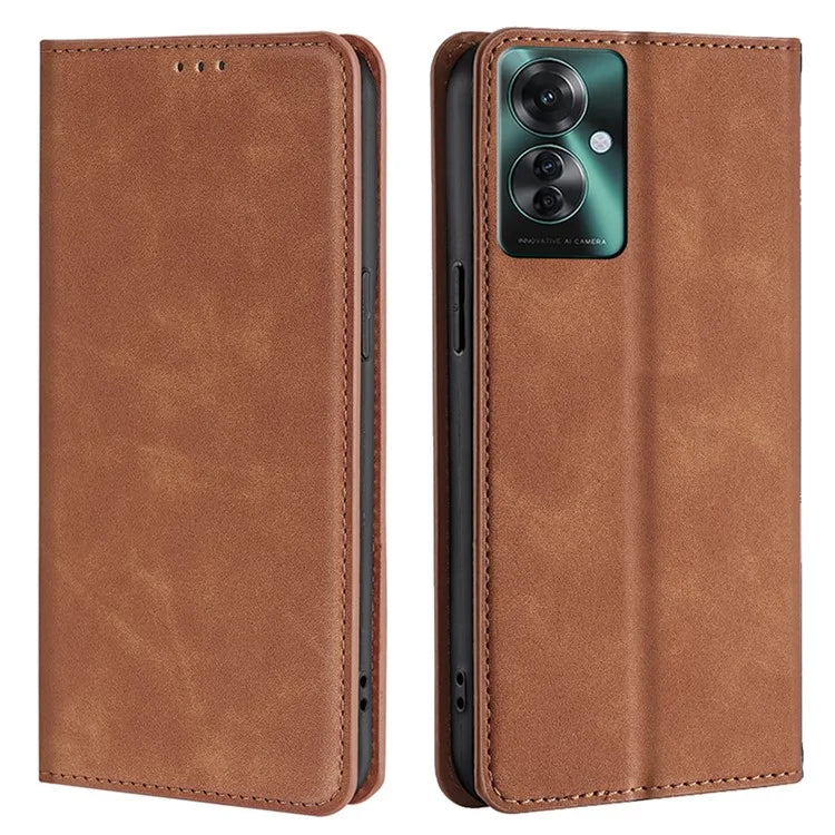 For Oppo Reno11 F 5G / F25 Pro 5G Phone Case Card Slots Leather Cover Skin-Touch Texture