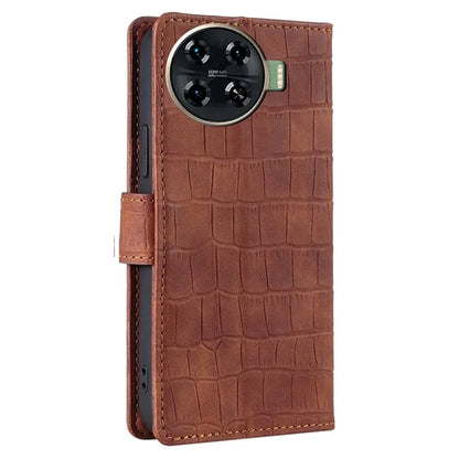 For TECNO Spark 20 Pro+ Phone Case Crocodile Texture PU Leather Protective Cover