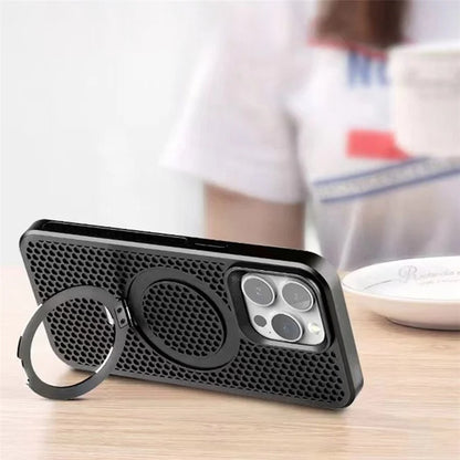 For iPhone 12 Pro Max Case PC+TPU Phone Cover Cooling Kickstand Compatible with MagSafe