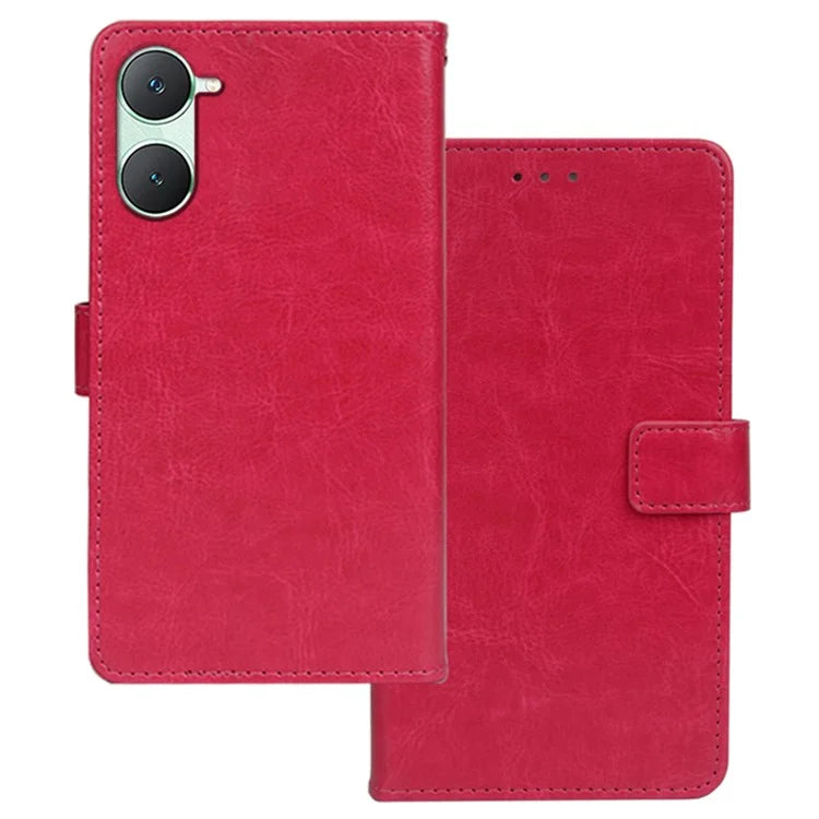 IDEWEI For vivo Y03 Case Foldable Stand Crazy Horse Texture Phone Cover