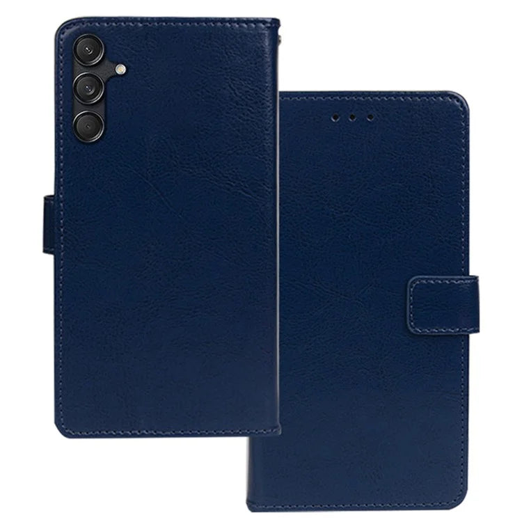IDEWEI For Samsung Galaxy M55 5G / C55 5G / F55 5G Case PU Leather Folio Stand View Phone Cover Crazy Horse Texture