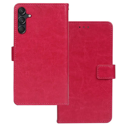 IDEWEI For Samsung Galaxy M55 5G / C55 5G / F55 5G Case PU Leather Folio Stand View Phone Cover Crazy Horse Texture