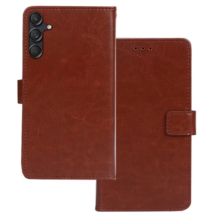 IDEWEI For Samsung Galaxy M55 5G / C55 5G / F55 5G Case PU Leather Folio Stand View Phone Cover Crazy Horse Texture