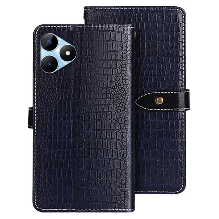 IDEWEI For Realme Note 50 4G Case Crocodile Texture PU Leather Phone Cover Horizontal Viewing Stand