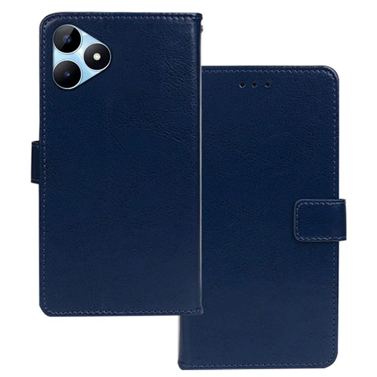 IDEWEI For Realme Note 50 4G Case Crazy Horse Texture Leather Case with Photo Card Slots