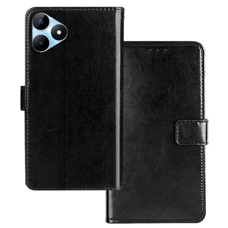 IDEWEI For Realme Note 50 4G Case Crazy Horse Texture Leather Case with Photo Card Slots