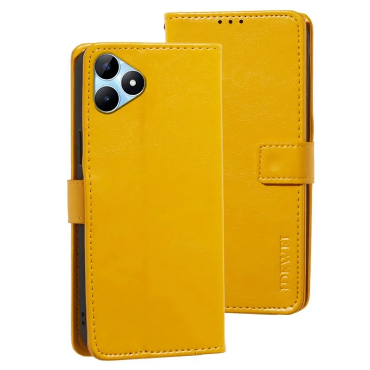 IDEWEI For Realme Note 50 4G Case Crazy Horse PU Leather Wallet Anti-scratch Phone Cover