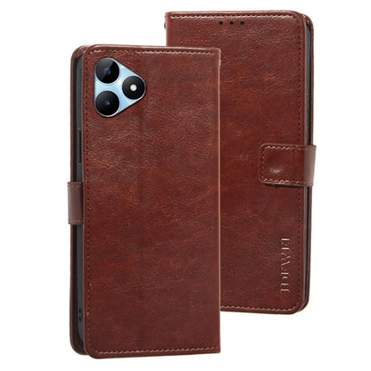 IDEWEI For Realme Note 50 4G Case Crazy Horse PU Leather Wallet Anti-scratch Phone Cover