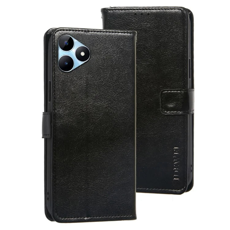 IDEWEI For Realme Note 50 4G Case Crazy Horse PU Leather Wallet Anti-scratch Phone Cover