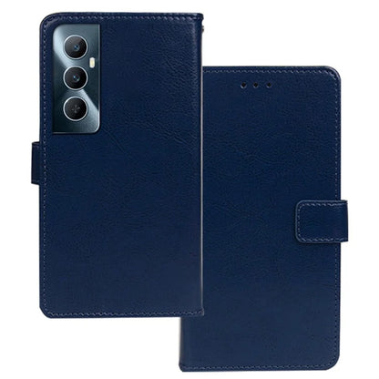 IDEWEI For Realme C65 4G Crazy Horse Texture Cover Leather Case with Photo Card Slots