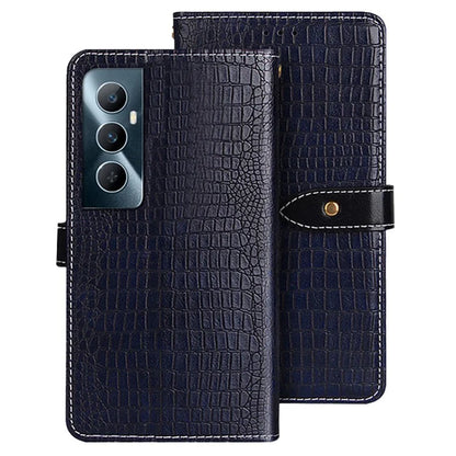 IDEWEI For Realme C65 4G Viewing Stand Case Crocodile Texture PU Leather Phone Cover