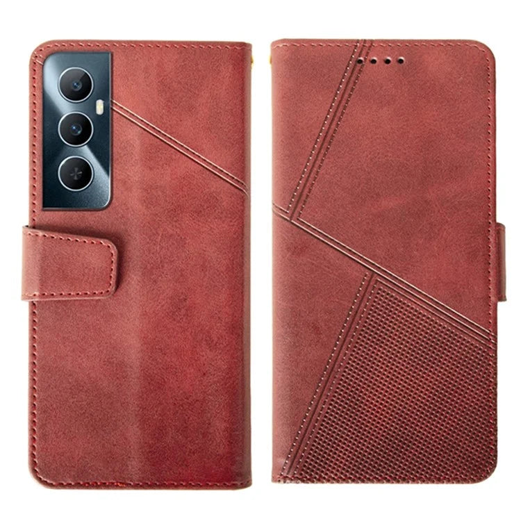 IDEWEI For Realme C65 4G Case Scratch-resistant Wallet Calf Texture Leather Phone Cover