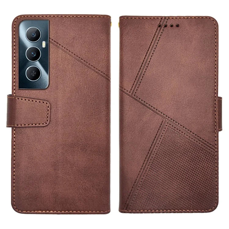 IDEWEI For Realme C65 4G Case Scratch-resistant Wallet Calf Texture Leather Phone Cover