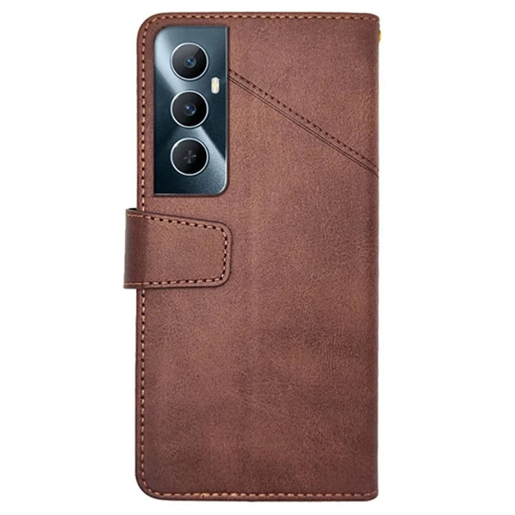 IDEWEI For Realme C65 4G Case Scratch-resistant Wallet Calf Texture Leather Phone Cover