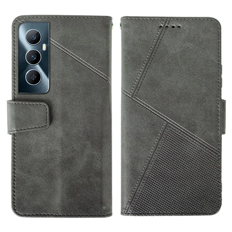 IDEWEI For Realme C65 4G Case Scratch-resistant Wallet Calf Texture Leather Phone Cover