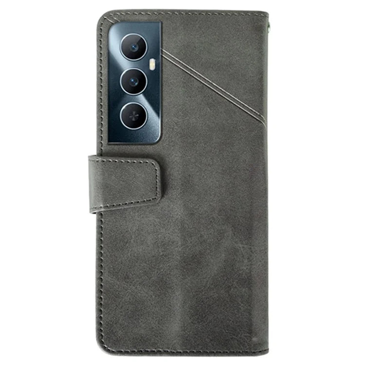 IDEWEI For Realme C65 4G Case Scratch-resistant Wallet Calf Texture Leather Phone Cover
