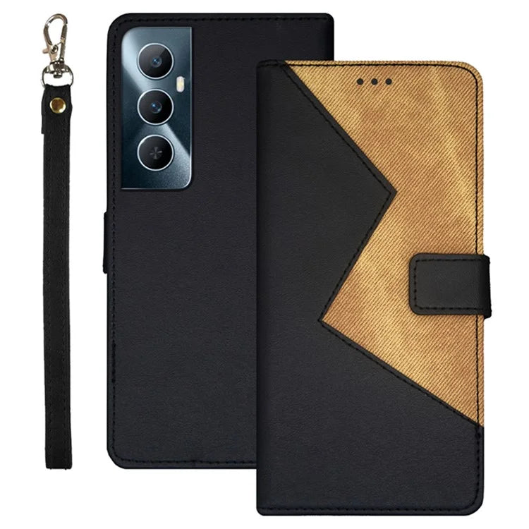 IDEWEI For Realme C65 4G Anti-fall Leather Case with 3 Card Slots Stand Phone Cover