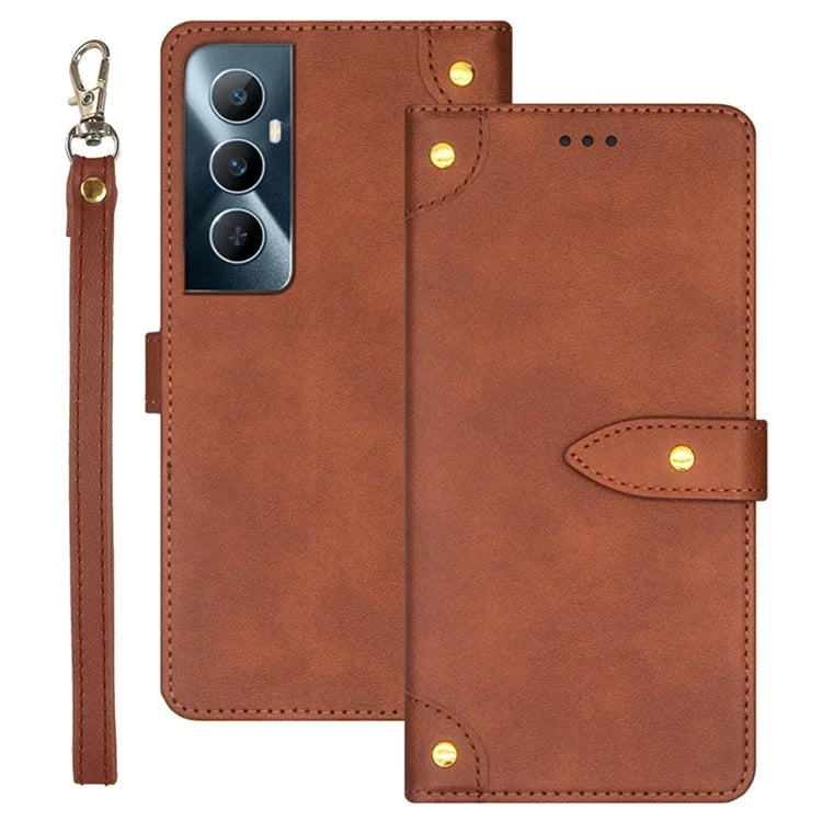 IDEWEI For Realme C65 4G Case PU Leather+TPU Scratch-proof Flip Stand Phone Cover
