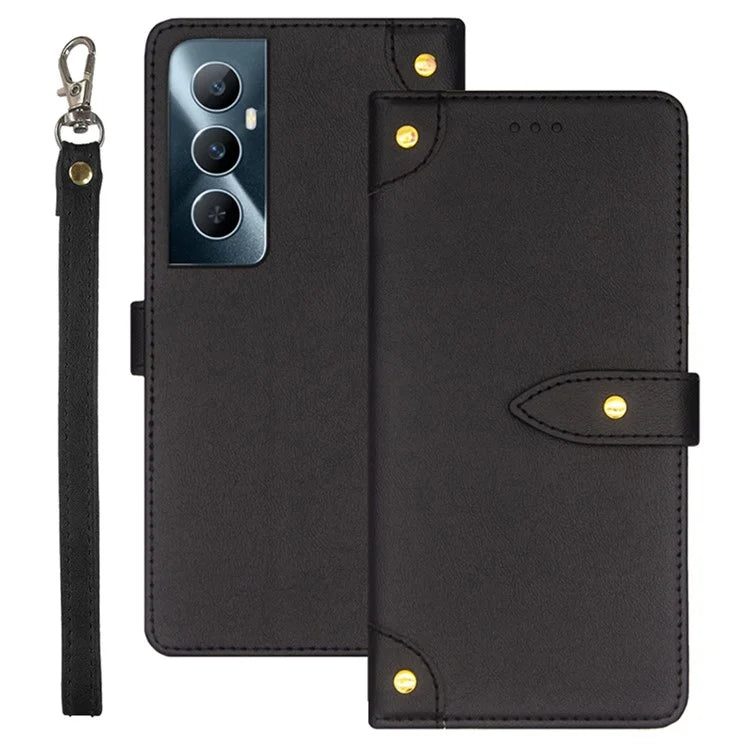 IDEWEI For Realme C65 4G Case PU Leather+TPU Scratch-proof Flip Stand Phone Cover
