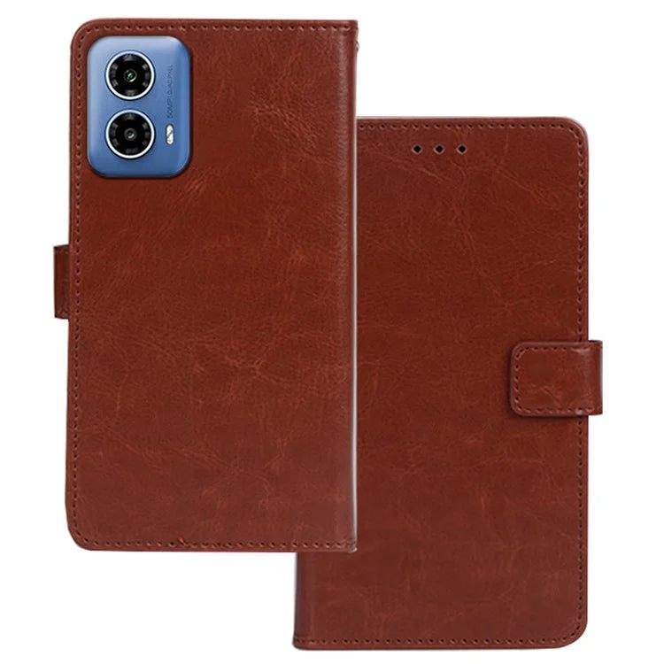 IDEWEI For Motorola Moto G34 5G Case Foldable Stand Card Holder Leather Phone Cover