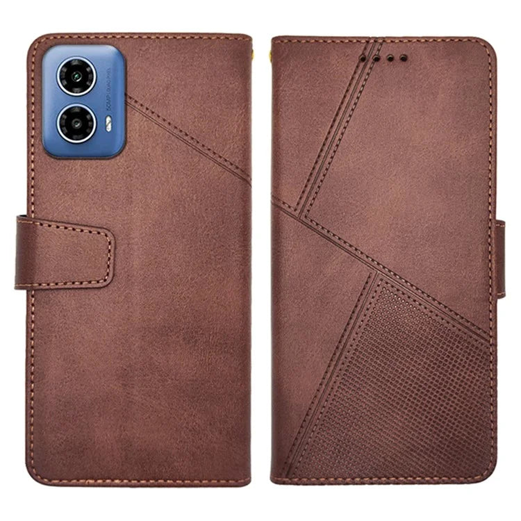 IDEWEI For Motorola Moto G34 5G Case PU Leather Calf Texture Phone Cover with Viewing Stand