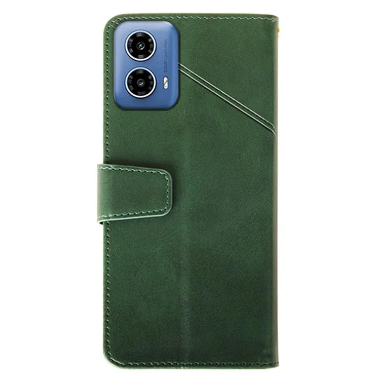 IDEWEI For Motorola Moto G34 5G Case PU Leather Calf Texture Phone Cover with Viewing Stand