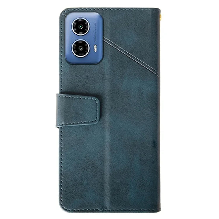 IDEWEI For Motorola Moto G34 5G Case PU Leather Calf Texture Phone Cover with Viewing Stand
