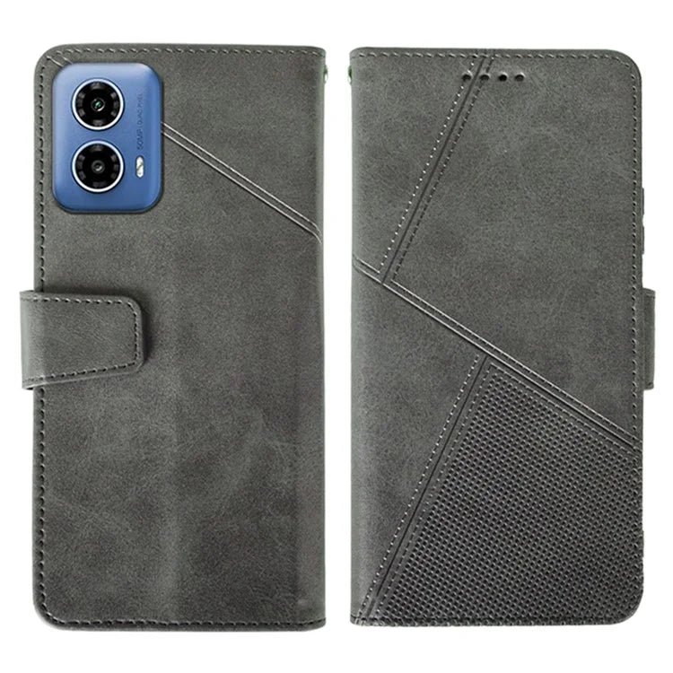 IDEWEI For Motorola Moto G34 5G Case PU Leather Calf Texture Phone Cover with Viewing Stand
