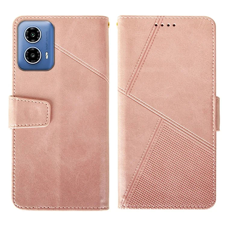 IDEWEI For Motorola Moto G34 5G Case PU Leather Calf Texture Phone Cover with Viewing Stand