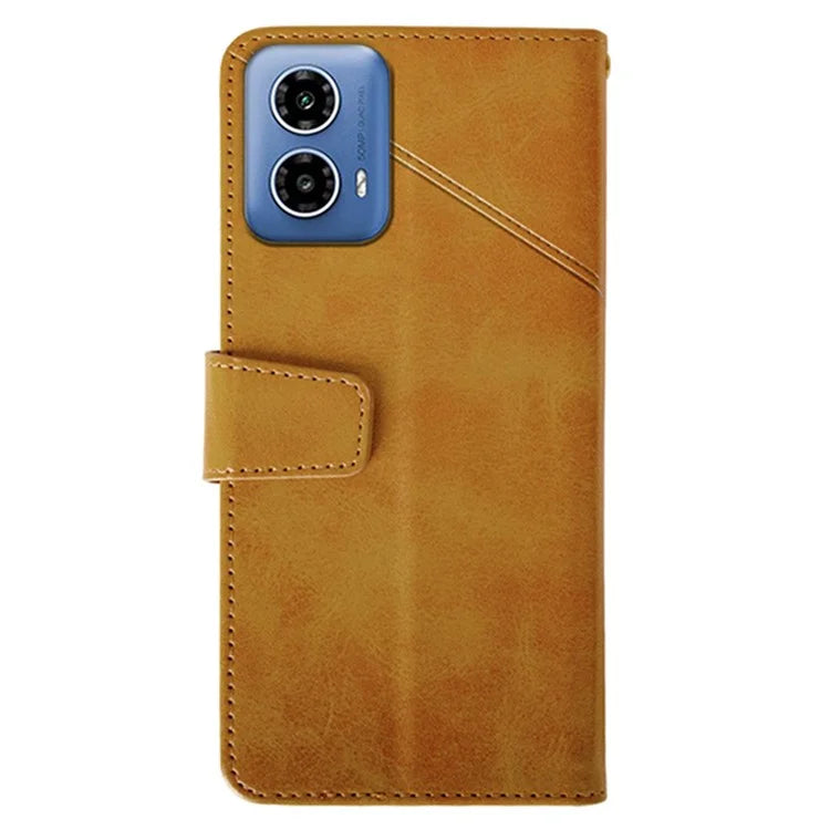 IDEWEI For Motorola Moto G34 5G Case PU Leather Calf Texture Phone Cover with Viewing Stand