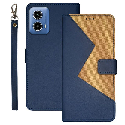IDEWEI For Motorola Moto G34 5G Case 3 Card Slots Leather Phone Cover with Wrist Strap