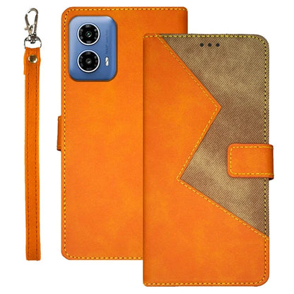 IDEWEI For Motorola Moto G34 5G Case 3 Card Slots Leather Phone Cover with Wrist Strap