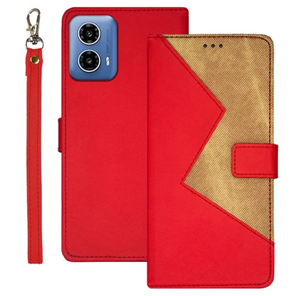 IDEWEI For Motorola Moto G34 5G Case 3 Card Slots Leather Phone Cover with Wrist Strap