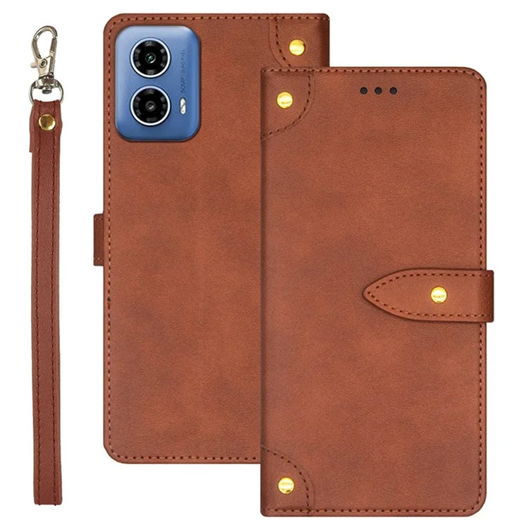 IDEWEI For Motorola Moto G34 5G Case Card Holder Leather Stand Phone Cover