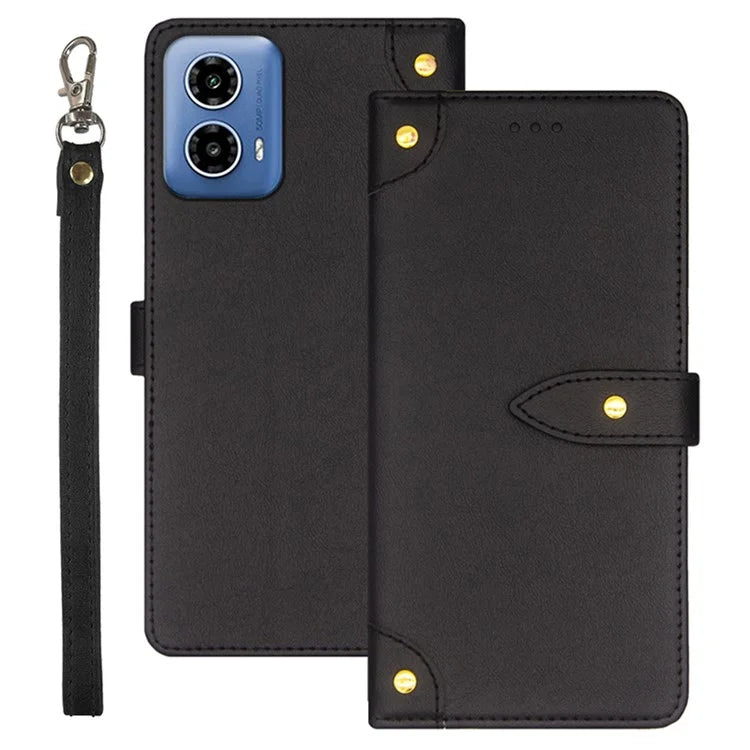 IDEWEI For Motorola Moto G34 5G Case Card Holder Leather Stand Phone Cover