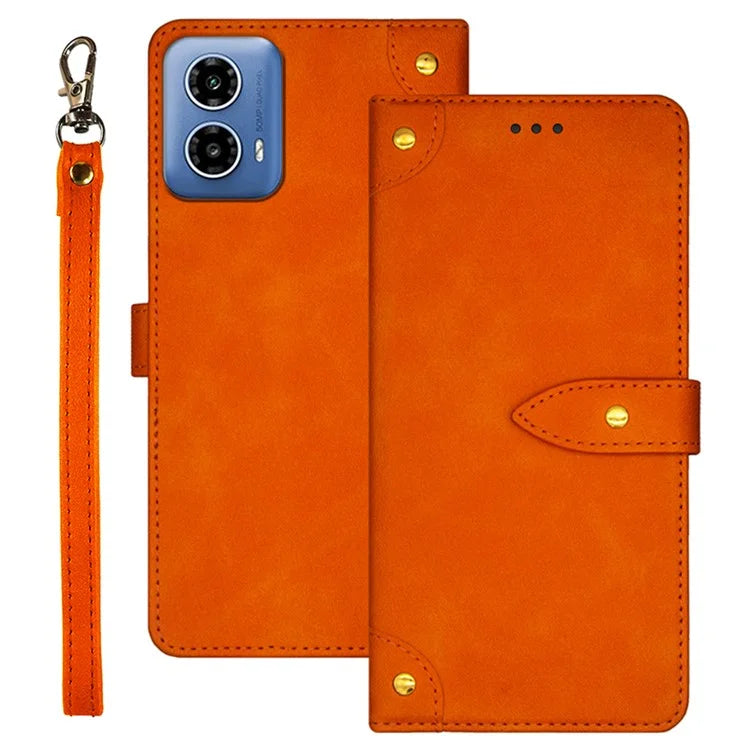 IDEWEI For Motorola Moto G34 5G Case Card Holder Leather Stand Phone Cover