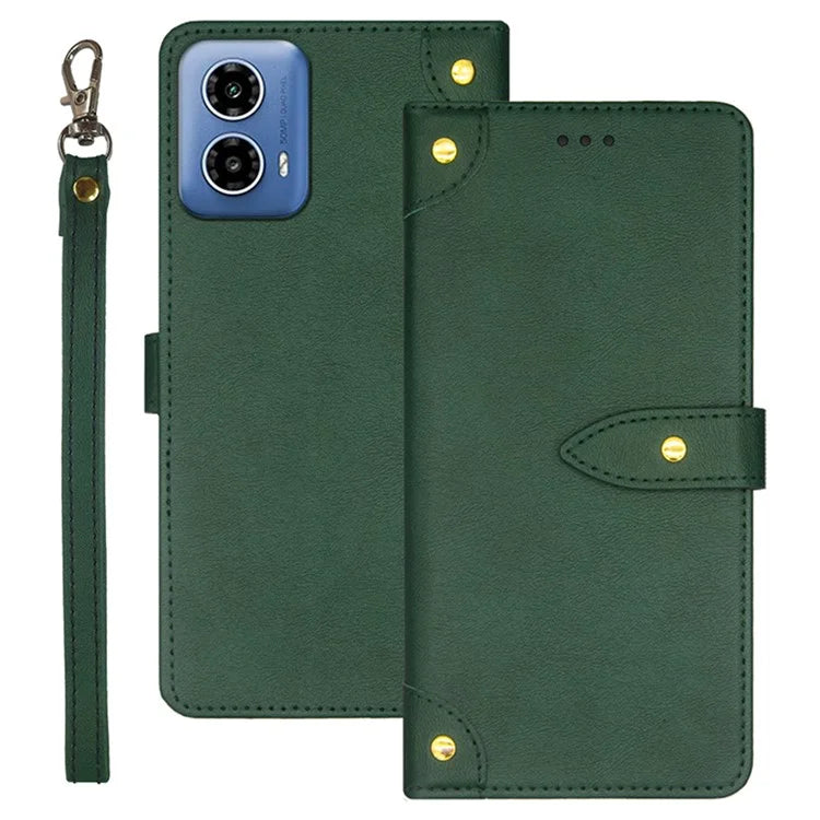 IDEWEI For Motorola Moto G34 5G Case Card Holder Leather Stand Phone Cover