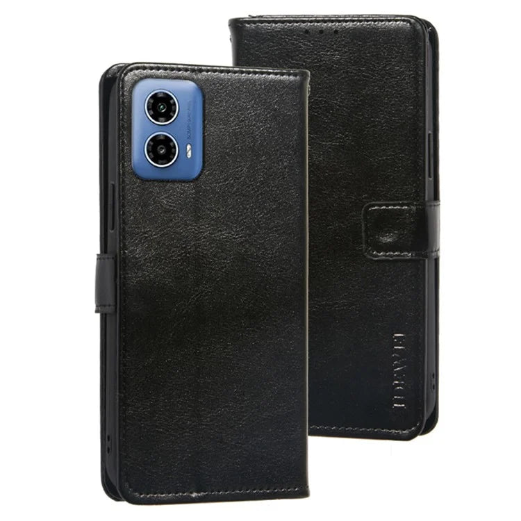 IDEWEI For Motorola Moto G34 5G Case PU Leather Stand Drop Protection Phone Cover Wallet
