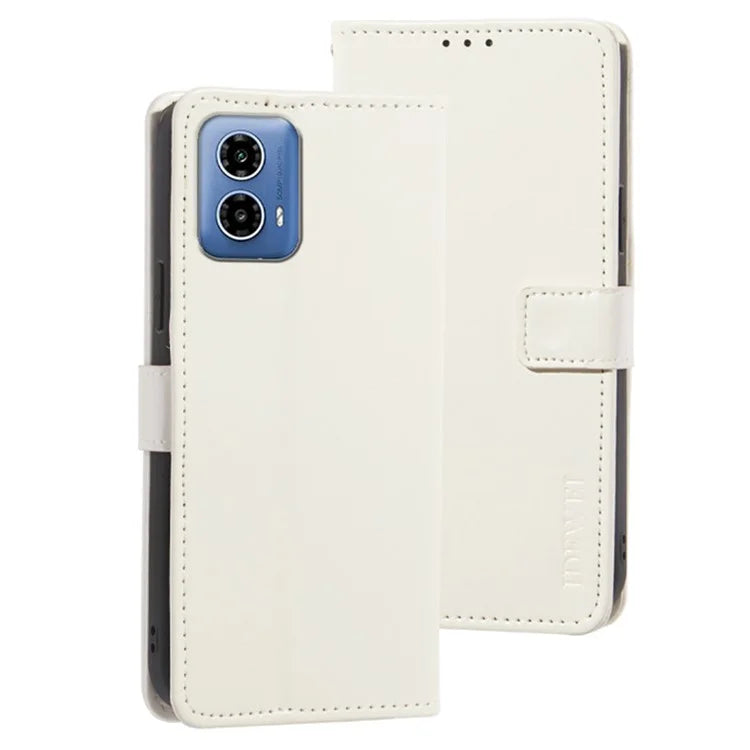 IDEWEI For Motorola Moto G34 5G Case PU Leather Stand Drop Protection Phone Cover Wallet