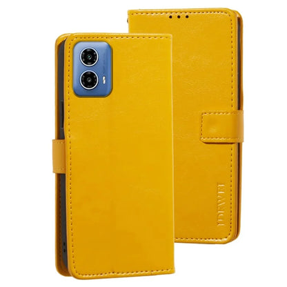 IDEWEI For Motorola Moto G34 5G Case PU Leather Stand Drop Protection Phone Cover Wallet