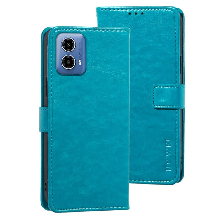 IDEWEI For Motorola Moto G34 5G Case PU Leather Stand Drop Protection Phone Cover Wallet
