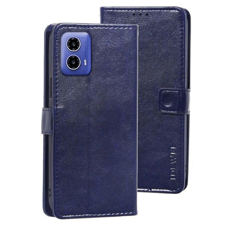 IDEWEI For Motorola Moto G34 5G Case PU Leather Stand Drop Protection Phone Cover Wallet