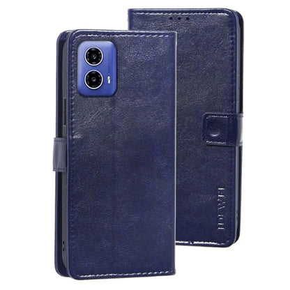 IDEWEI For Motorola Moto G34 5G Case PU Leather Stand Drop Protection Phone Cover Wallet
